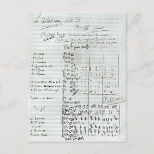 Postal Puntuación de autógrafos de la Ley III