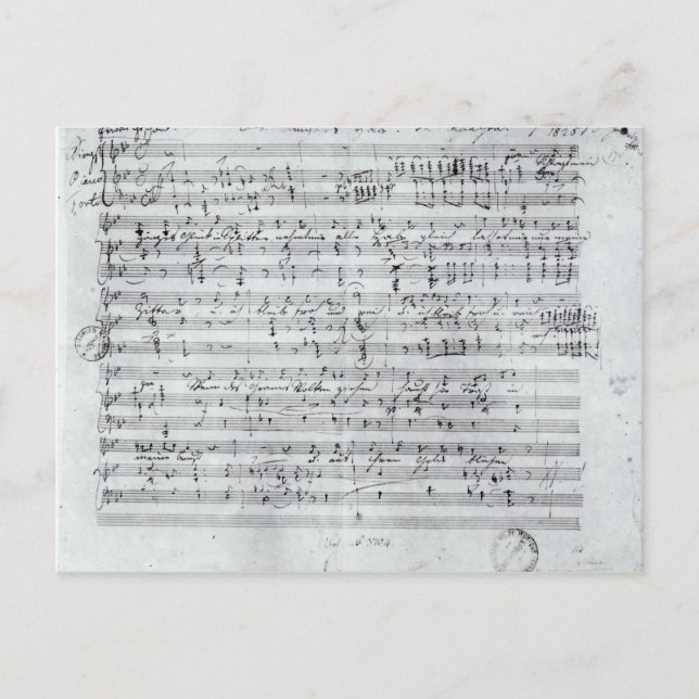 Postal Puntuación del autógrafo de la mentida 'Des Sanger (Anverso)