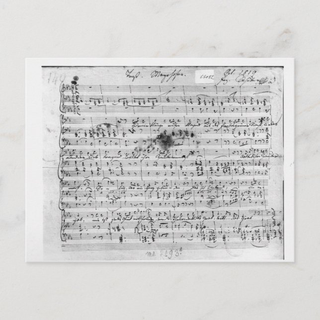 Postal Puntuación del autografo para el 'Trost' mentido (Anverso)