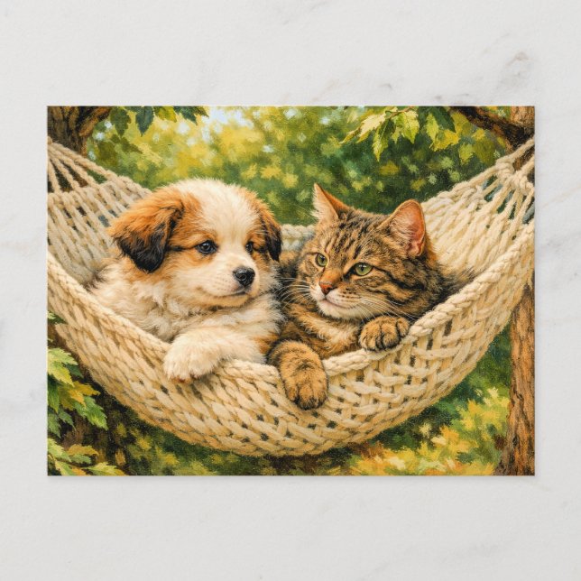 Postal Puppy Dog y Kitty Cat, (Anverso)