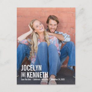 Postal Pura Simplicidad EDITABLE COLOR Guardar la fecha