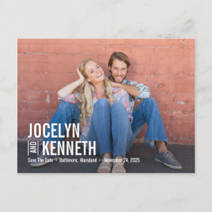 Postal Pura Simplicidad EDITABLE COLOR Guardar la fecha