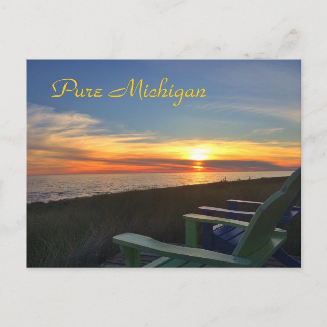 Postal Pure Michigan Sunset Beach (Anverso)
