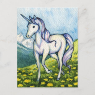 Postal Pureza - Arte de fantasía de Unicorn