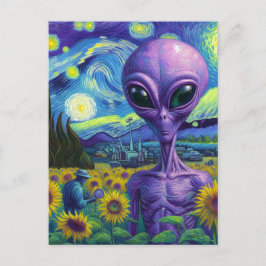 Postal Purple Alien Van Gogh