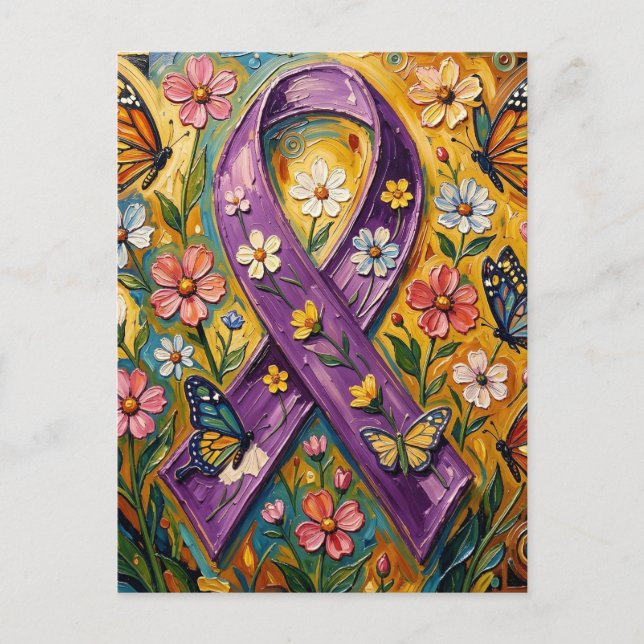 Postal Purple Awareness Ribbon Fibro (Anverso)