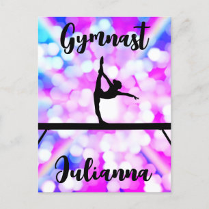 Postal Purple Bokeh Blast Gymnastics Beam Personalized   