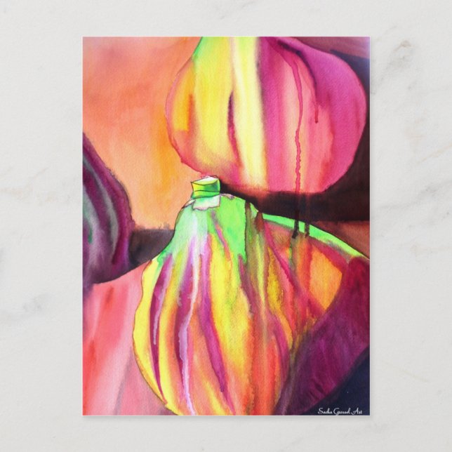 Postal Purple Figs arte original acuarela pintura de gote (Anverso)