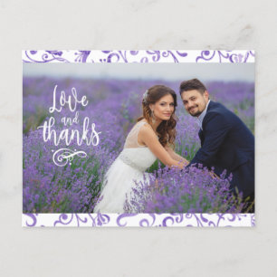 Postal Purple FlouriBorder Dos Bodas De Fotografía Gracia