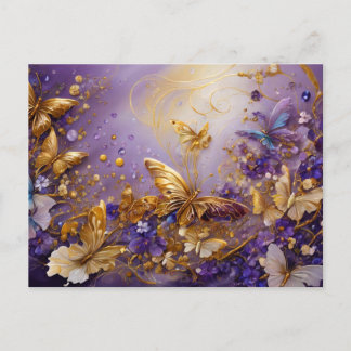 Postal Purple & Gold Butterfly # 16
