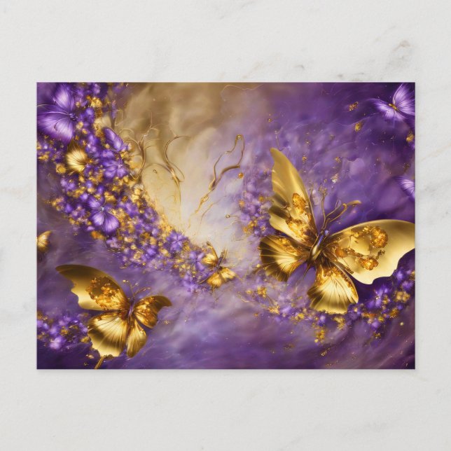Postal Purple & Gold Butterfly # 18 (Anverso)