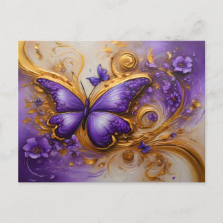 Postal Purple & Gold Butterfly # 2