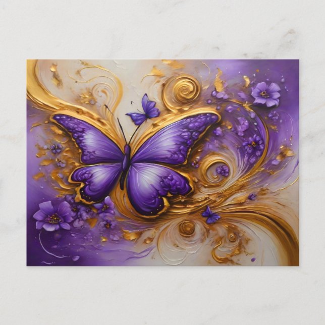 Postal Purple & Gold Butterfly # 2 (Anverso)