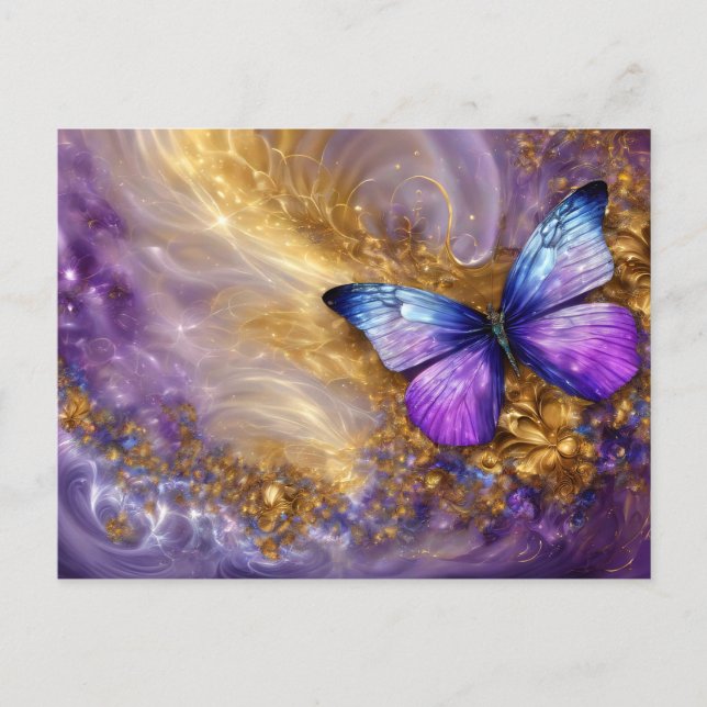 Postal Purple & Gold Butterfly # 20 (Anverso)