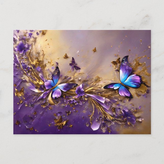 Postal Purple & Gold Butterfly # 21 (Anverso)