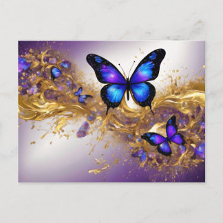Postal Purple & Gold Butterfly # 22