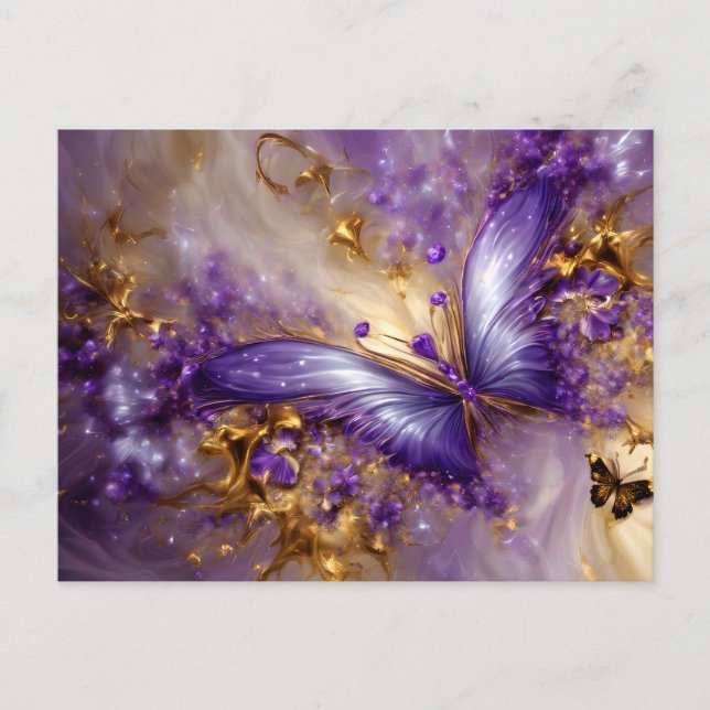 Postal Purple & Gold Butterfly # 23 (Anverso)