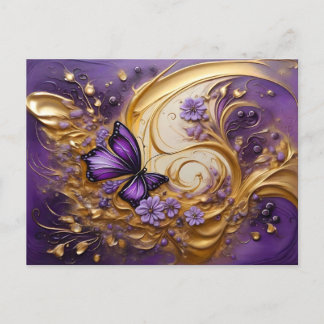 Postal Purple & Gold Butterfly # 5