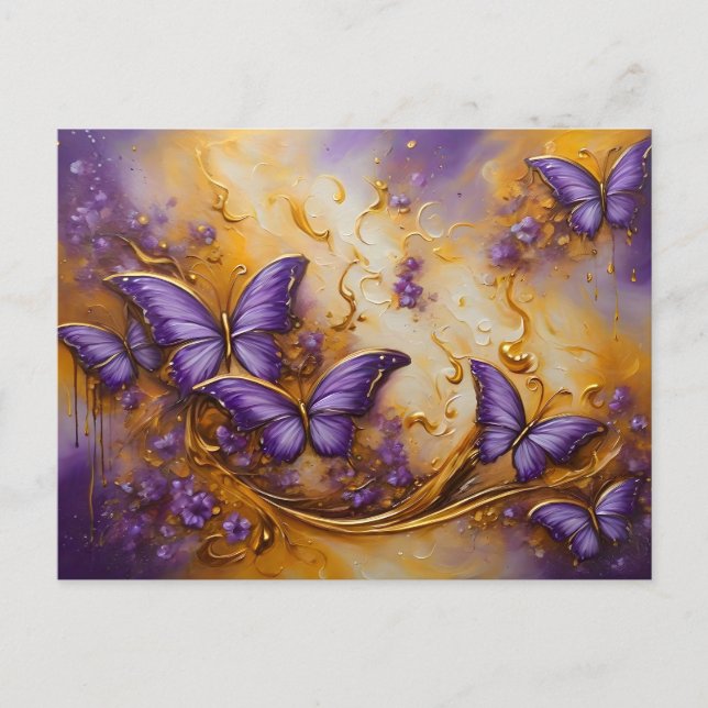 Postal Purple & Gold Butterfly # 6 (Anverso)