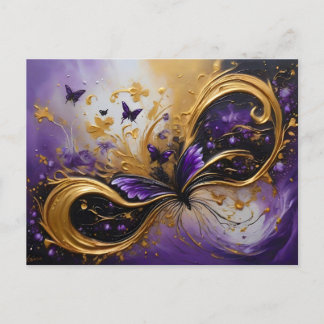 Postal Purple & Gold Butterfly # 7