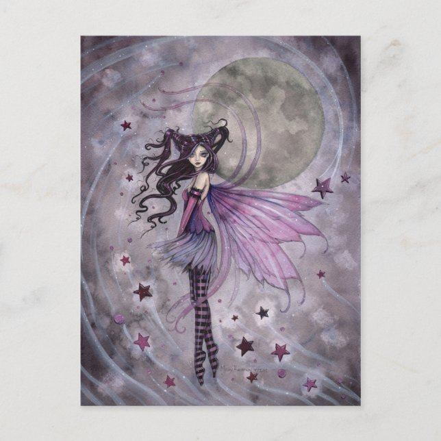 Postal Purple Gothic Fairy Faery Fantasy Art Postcard (Anverso)