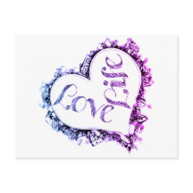 Purple Love Life Heart Shape Design