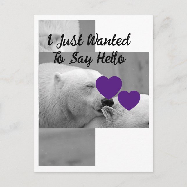Postal Purple Love Polar Bear (Anverso)