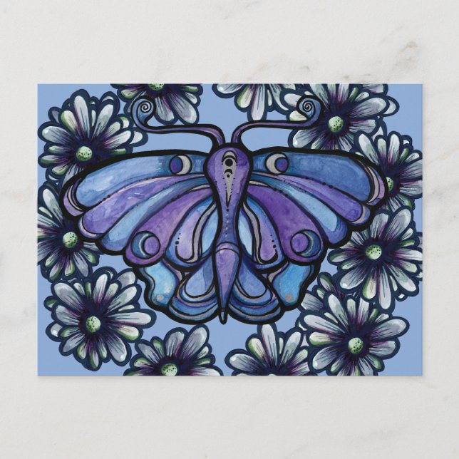 Postal Purple Luna Moth MoonChild Moon Moths              (Anverso)