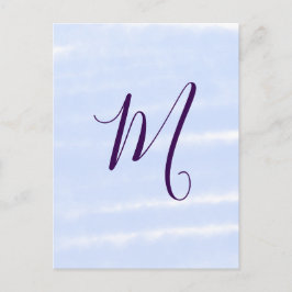 Postal Purple pastel watercolor monogram name letterretro