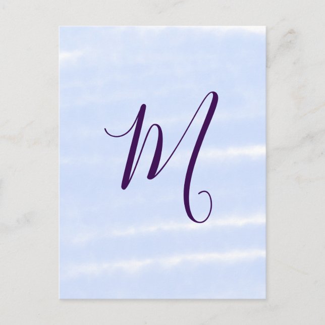 Postal Purple pastel watercolor monogram name letterretro (Anverso)