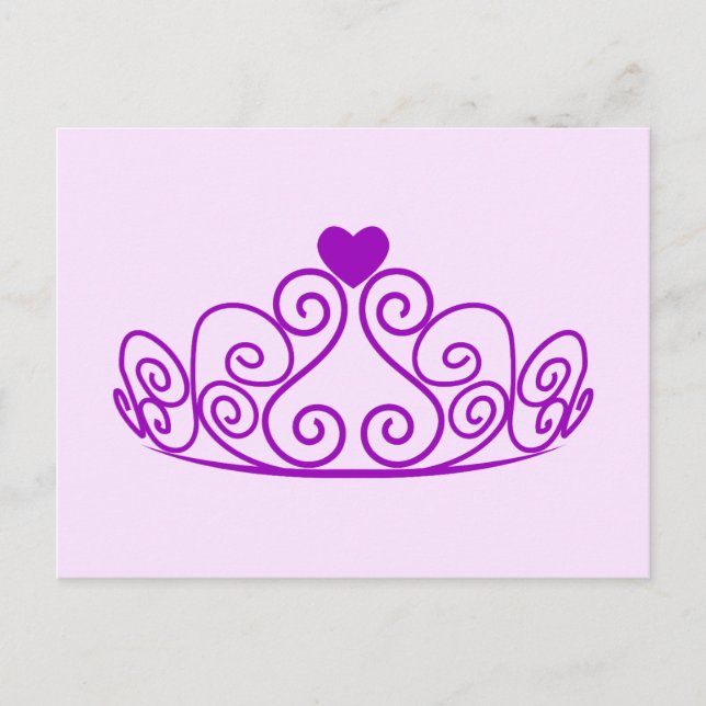 POSTAL PURPLE PRINCESS TIARA PERSONALIZABLE DE CORONA GRÁ (Anverso)