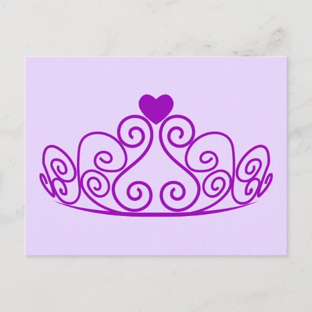 POSTAL PURPLE PRINCESS TIARA PERSONALIZABLE DE CORONA GRÁ (Anverso)