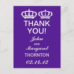 Postal Purple Royal Couple Gracias