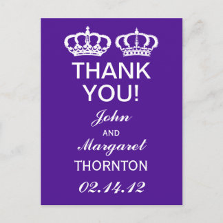Postal Purple Royal Couple Gracias