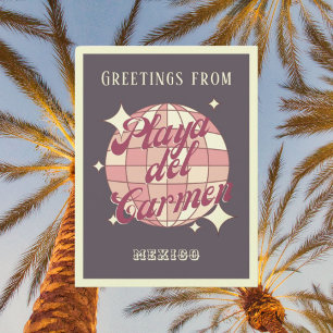 Postal PurpPostcard retro de la Playa del Carmen México