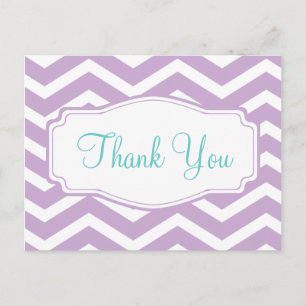 Postal Púrpura Chevron Gracias Postcard