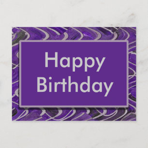 Postal púrpura Feliz cumpleaños