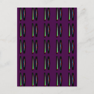Postal Púrpura oscuro con franjas de colores profundos
