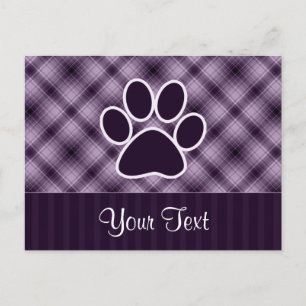 Postal Púrpura Paw Print