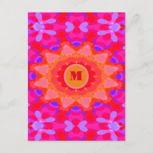 Postal Púrpura, rosa y Naranja