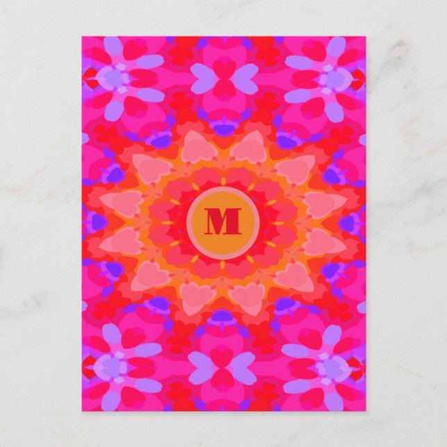 Postal Púrpura, rosa y Naranja (Anverso)
