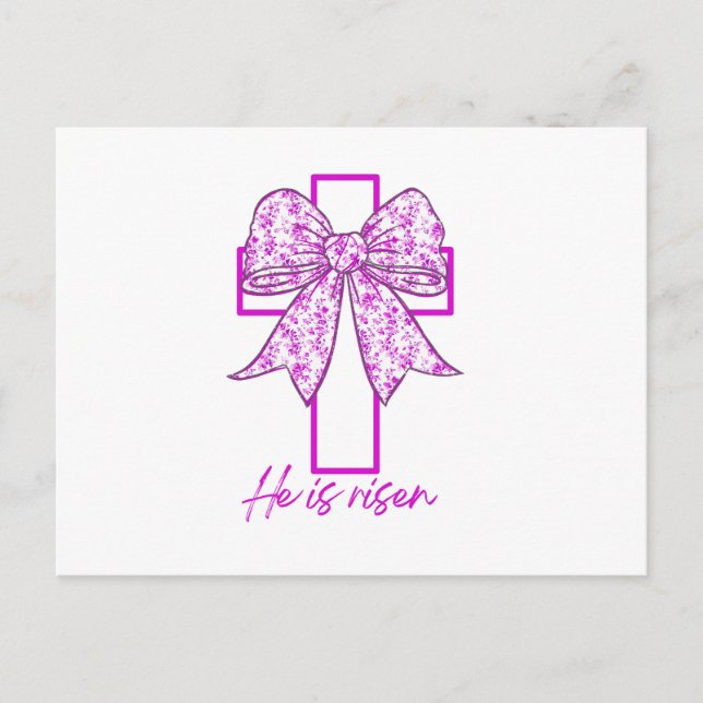 Postal Púrpura Se Levanta La Coqueta Floral De Pascua (Anverso)