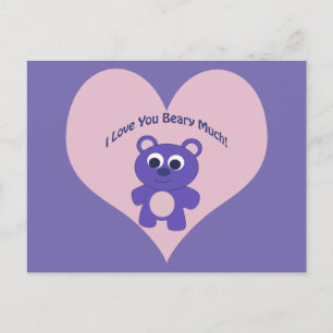 Postal Púrpura te amo Beary Mucha!