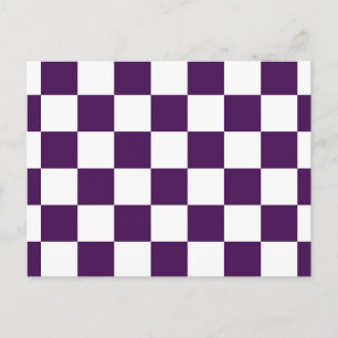 Postal Púrpura y blanco tachados