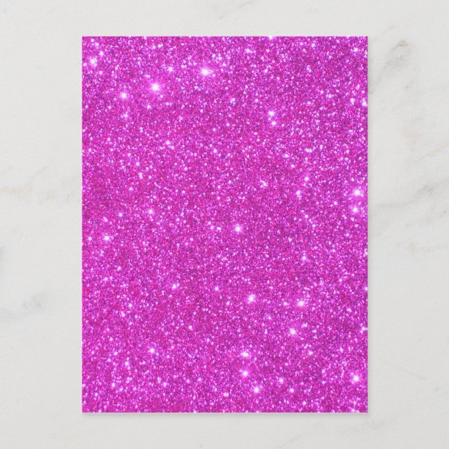 Postal Purpurina Brillante Rosa Fuerte Arte CricketDiane (Anverso)