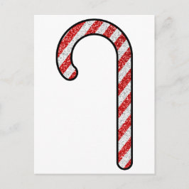 Postal Purpurina Candy Cane