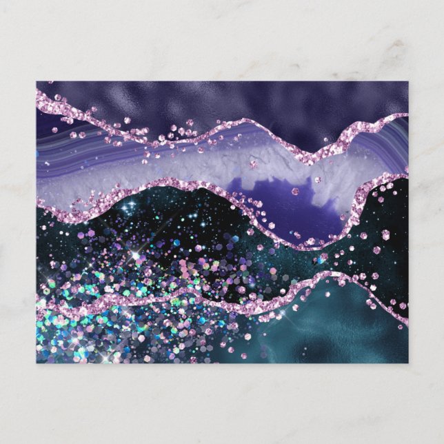 Postal *~* PURPURINA celeste de Ocean Agate AP8 (Anverso)