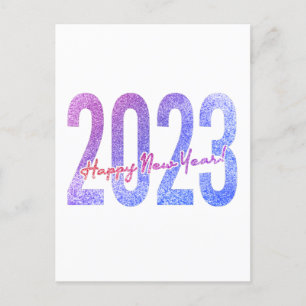 Postal Purpurina colorido Feliz Año Nuevo 2023