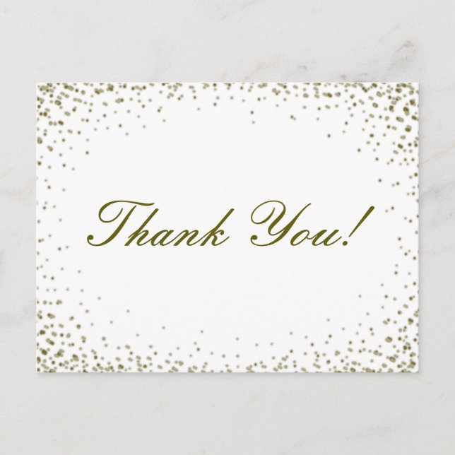 Postal Purpurina Confetti Gracias Postcard (Anverso)