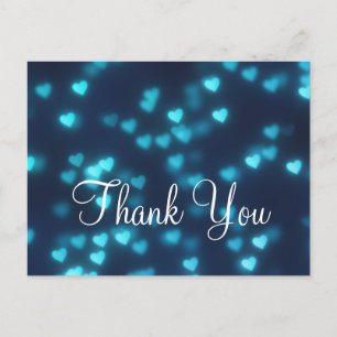 Postal Purpurina de amor azul barato de moda gracias